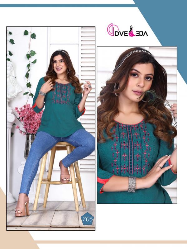 Dveeja Jennifer Fancy Rayon Work Western Tops Collection